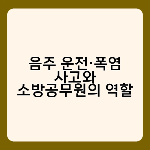 음주 운전·폭염 사고와 소방공무원의 역할