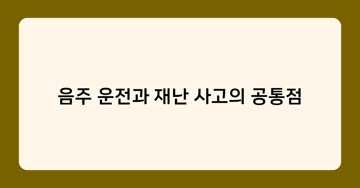 음주 운전과 재난 사고의 공통점 2