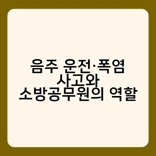 음주 운전·폭염 사고와 소방공무원의 역할 2