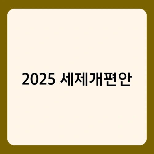 2025 세제개편안