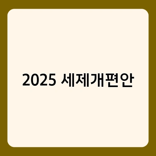 2025 세제개편안 2