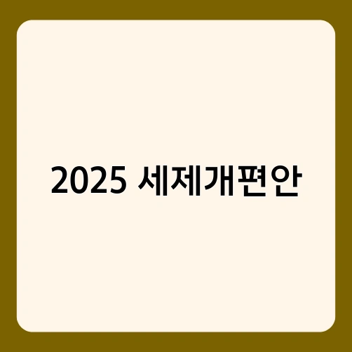 2025 세제개편안 1