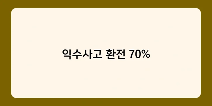 익수사고 환전 70% 극복을 위한 정부의 종합대책은?
