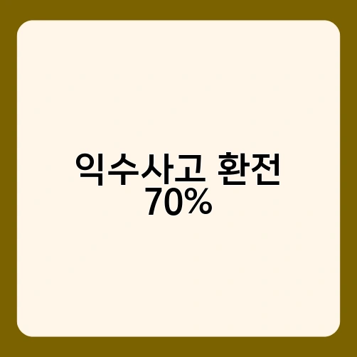 익수사고 환전 70% 1