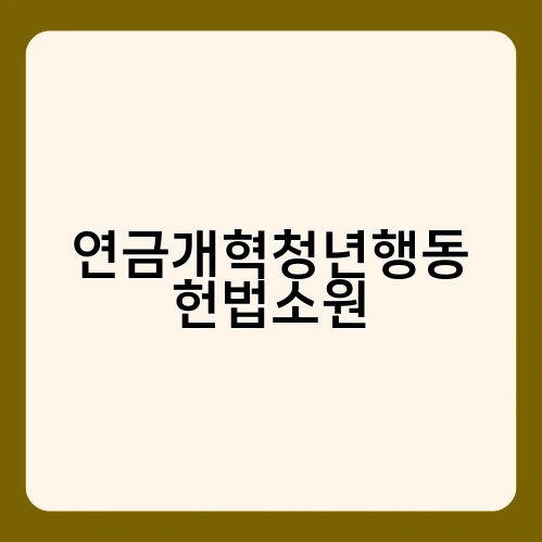 연금개혁청년행동 헌법소원 3
