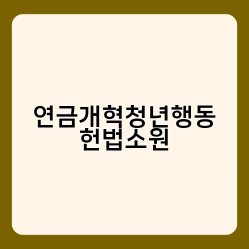 연금개혁청년행동 헌법소원 1